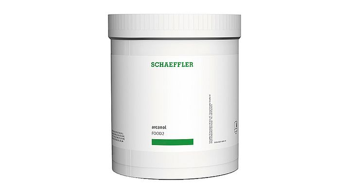 Schaeffler: Arcanol FOOD2 è un grasso lubrificante approvato per l'uso nell'industria alimentare con certificazione NSF-H1 Schaeffler: Arcanol FOOD2 è un grasso lubrificante approvato per l'uso nell'industria alimentare con certificazione NSF-H1
