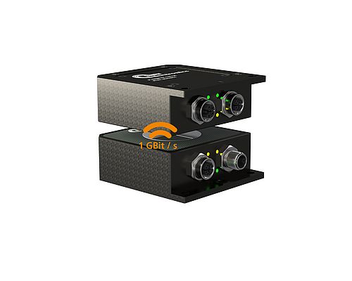 Induktives Koppelsystem mit bis zu 1 Gbit/s Übertragungsgeschwindigkeit Induktives Koppelsystem mit bis zu 1 Gbit/s Übertragungsgeschwindigkeit