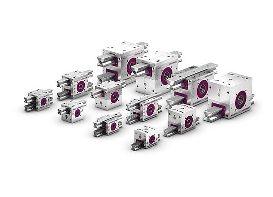 Getriebe der lifgo-Serie in verschiedenen Baugrößen für Hubkräfte von bis zu 25.000 N und eine Hubgeschwindigkeit von bis zu 3 m/s. Bild: LEANTECHNIK AG Getriebe der lifgo-Serie in verschiedenen Baugrößen für Hubkräfte von bis zu 25.000 N und eine Hubgeschwindigkeit von bis zu 3 m/s. Bild: LEANTECHNIK AG