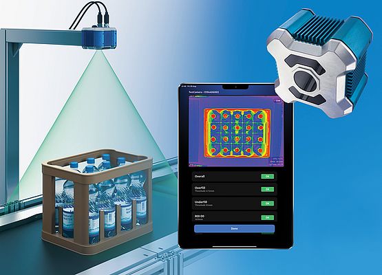 Vollständigkeitsprüfung mit 3D-Smart-Kamera. Bild Contrinex Sensor GmbH Vollständigkeitsprüfung mit 3D-Smart-Kamera. Bild Contrinex Sensor GmbH