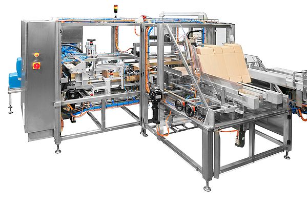 In Verpackungsmaschinen übernehmen Zahnstangengetriebe von LEANTECHNIK das gezielte Zuführen der Kartonzuschnitte in die Transportkette. Bild: Schäfer & Flottmann In Verpackungsmaschinen übernehmen Zahnstangengetriebe von LEANTECHNIK das gezielte Zuführen der Kartonzuschnitte in die Transportkette. Bild: Schäfer & Flottmann