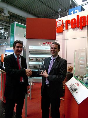 Relpol's Marketing Department Manager, Bartlomiej Szydlowski, received the IEN Europe Award 2009 from editor Jürgen Wirtz during this year’s Hannover Messe.