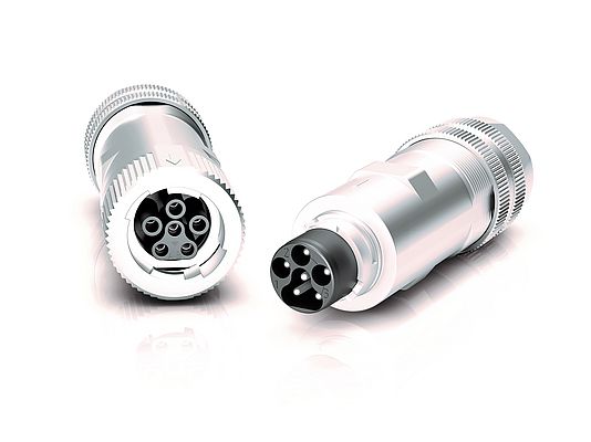 The PBC15 is equipped with 3 power contacts and 2 signal contacts in accordance with the design standard DIN EN IEC 61076-2-116 and is therefore particularly suitable for applications in the field of drive technology. Picture: binder The PBC15 is equipped with 3 power contacts and 2 signal contacts in accordance with the design standard DIN EN IEC 61076-2-116 and is therefore particularly suitable for applications in the field of drive technology. Picture: binder