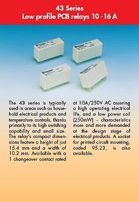 Low profile PCB relays 43 series