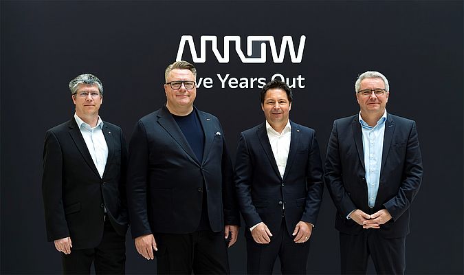 L.t.r.:Florian Brenner, Distribution Manager EMEA, TDK-Lambda, Jörg Strughold, President Global Components EMEA, Arrow, Florian Seifriz, Distribution Director EMEA, TDK-Lambda, Volker Strauss, Global Supplier Business Manager IP&E, Arrow. Pic.: TDK