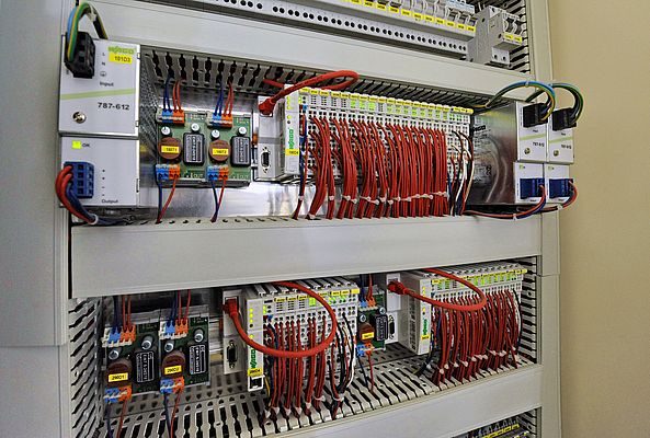 Control for the lighting and the HVAC systems was implemented using five local BACnet controllers.
