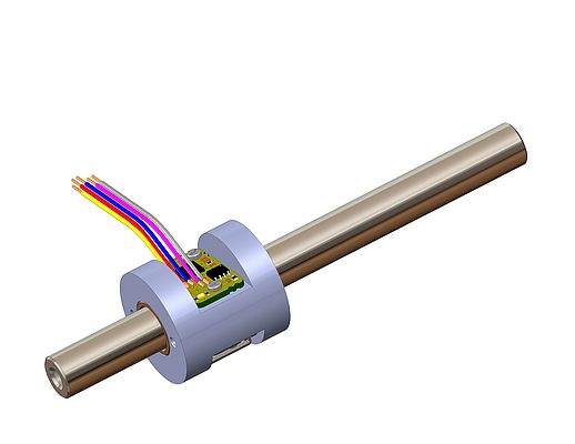 The use of an in-axis absolute linear encoder makes the Taurus motion system compact.