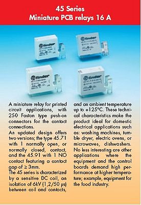 Miniature PCB relays 45 series