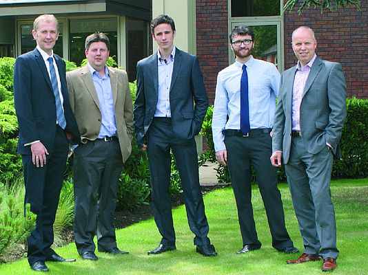 Area sales manager Andrew Norcliffe (left) leads the new team at B&R UK's Northern office. UK general manager Simon Goodwin (right) also attended the opening.