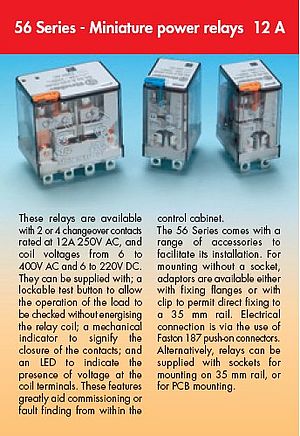 Miniature power relays 56 series