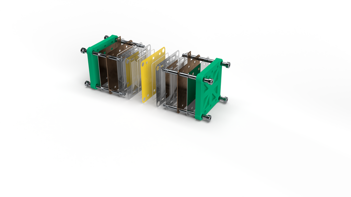 Complete stack in a fuel cell (Fraunhofer IWU)