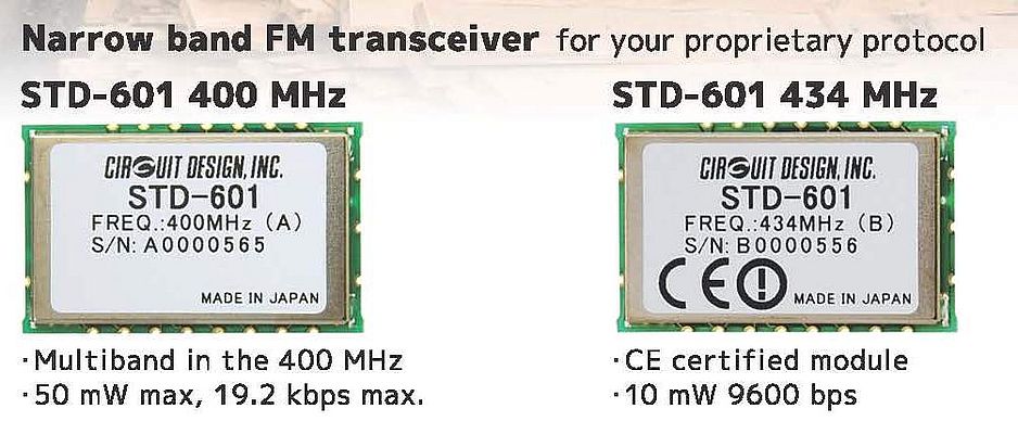 Narrow Band FM Transceiver STD-601 400 MHz and 434 MHz