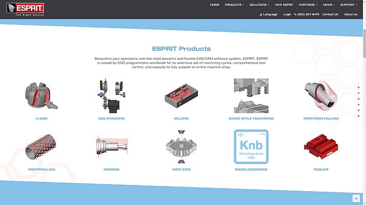 Innovative New Website Unveiled by ESPRIT CAD/CAM Software
