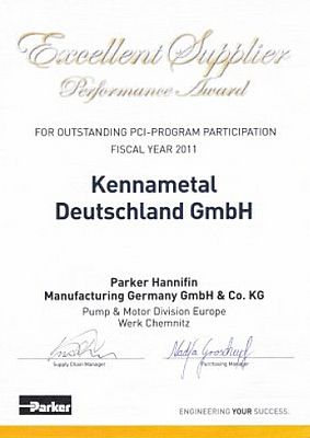 Kennametal riceve il premio Excellent Supplier Performance Kennametal riceve il premio Excellent Supplier Performance