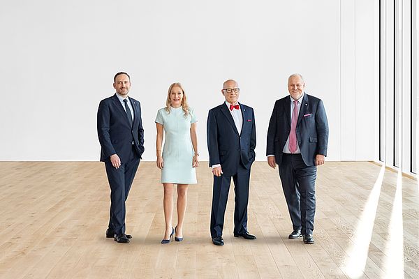 L.t.r.: Steven Endress, Sandra Genge, Dr Klaus Endress, Matthias Altendorf. Picture: Endress+Hauser L.t.r.: Steven Endress, Sandra Genge, Dr Klaus Endress, Matthias Altendorf. Picture: Endress+Hauser