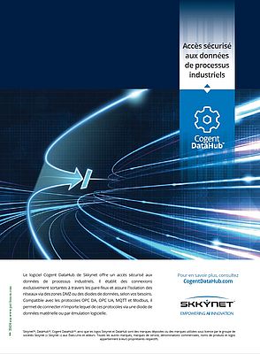 Le logiciel Cogent DataHub de Skkynet offre un accès sécurisé aux données de processus industriels. Le logiciel Cogent DataHub de Skkynet offre un accès sécurisé aux données de processus industriels.