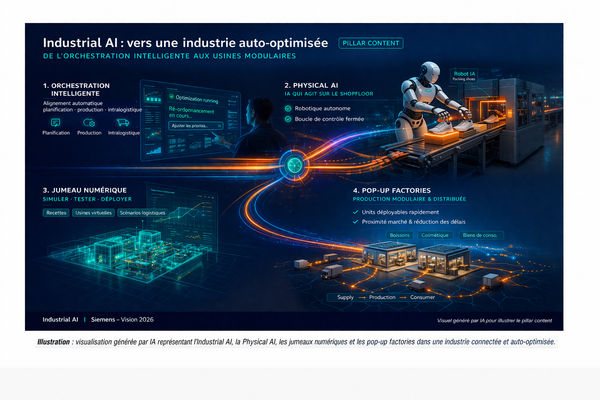 Visuel PEI France généré IA : industrie auto-optimisée et production modulaire Visuel PEI France généré IA : industrie auto-optimisée et production modulaire