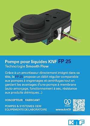 Pompe pour liquides KNF avec technologie Smooth Flow