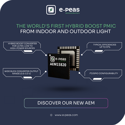 AEM15820 energy harvesting PMIC de e-peas AEM15820 energy harvesting PMIC de e-peas