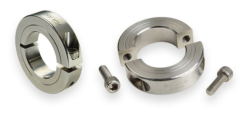 Collari di serraggio in acciaio inossidabile come variante a uno o due pezzi con superficie fine e senza bave