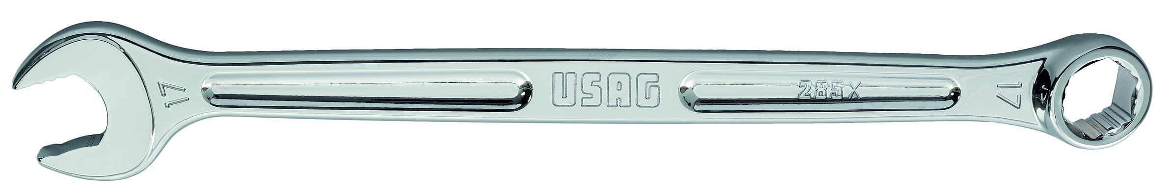 La chiave combinata USAG è il 30% più lunga delle chiavi standard USAG 285 e assicura così all’utilizzatore un effetto leva decisamente migliore che rende più facile lo sbloccaggio dei dadi