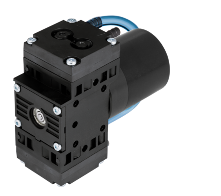 La micro pompa per gas NMP 850.3 HP è progettata con un motore DC-BI completamente integrato che garantisce dimensioni compatte con i massimi livelli di prestazioni. Ideali per gli utensili di fine braccio, offrono una portata fino a 6,7 l/min