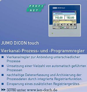 JUMO DICON touch: Vierkanal-Prozess- und -Programmregler
