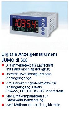 Digitale Anzeigeinstrument JUMO di 308