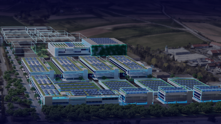 Simulation der Ansicht des neuen Siemens Standorts in Erlangen © Siemens AG