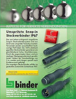 Umspritzte Snap-in Steckerverbinder IP67