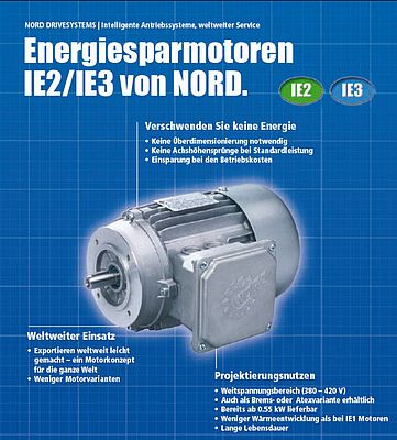 Energiesparmotoren IE2/IE3
