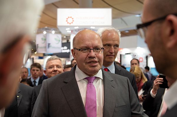 Bundeswirtschaftsminister Peter Altmaier beim Besuch der Hannover Messe 2018