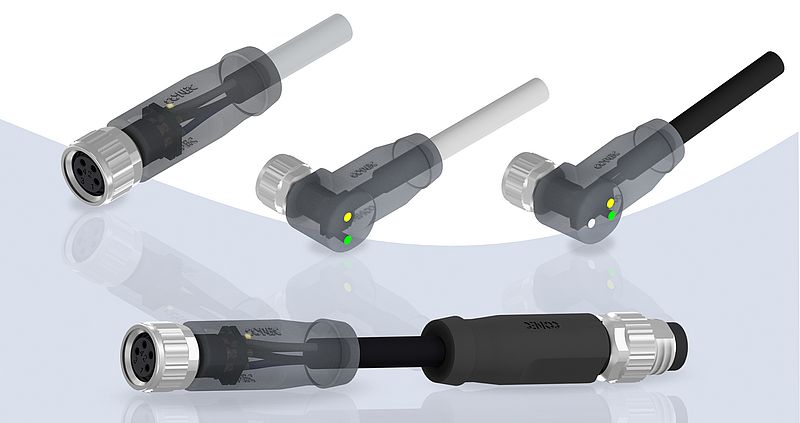 M8x1-Sensorsteckverbindern mit 2 und 3 LED´s
