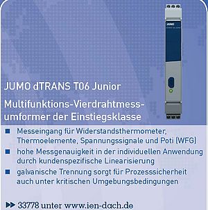 JUMO dTRANS T06 Junior: Multifunktions-Vierdrahtmessumformer der Einstiegsklasse
