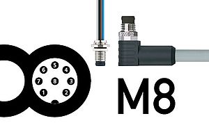 M8-Steckverbinder in hochpoliger Ausführung