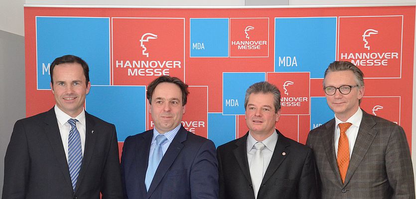 Teilnehmer des MDA Presseroundtable (v. l. n. r.): Dr. Jochen Köckler, Hartmut Rauen, Ekrem Sirman, Lucas Wintjes. Es fehlt Robert Schullan.