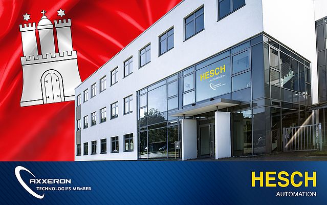 Die HESCH Industrie-Elektronik GmbH wird zu AXXERON HESCH electronics und wächst mit einer Niederlassung in Hamburg Collage: (c) AXXERON HESCH electronics und ontronix/ Adobestock.com