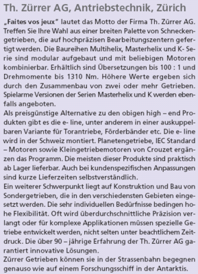Th. Zürrer AG, Antriebstechnik, Zürich