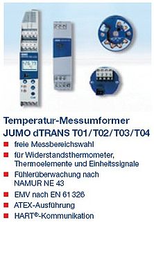 Temperatur-Messumformer JUMOdTRANS T01/T02/T03/T04