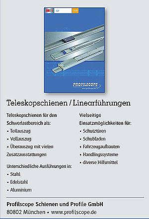 Katalog für Teleskopschienen/ Linearführungen