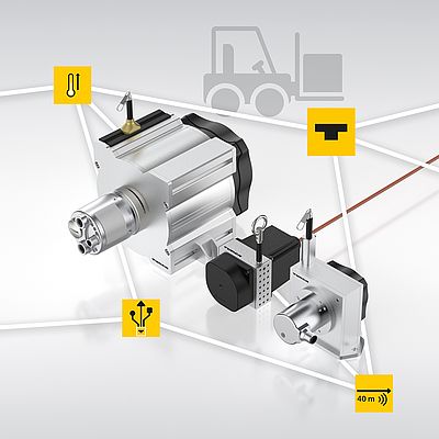 Robuste Seilzuggeber mit bis zu bis 40 m Messlänge