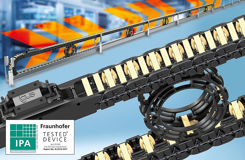 Reinraum-Energieführung für lange Verfahrwege