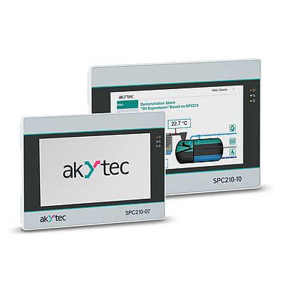 Das SPC210 von akYtec vereint die Funktionalitäten einer SPS und eines HMI in einem kompakten Gerät. Bild: akYtec GmbH