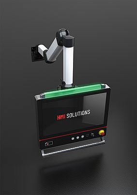 ROSE liefert auf Wunsch Komplettlösungen aus Panel PC und Tragarmsystem für den Produktionseinsatz.  Bild: ROSE Systemtechnik GmbH