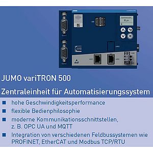 JUMO variTRON 500: Zentraleinheit für Automatisierungssystem