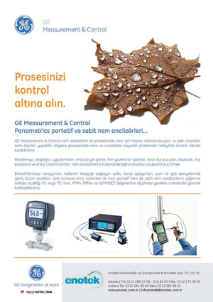 GE Measurement & Control; Panametrics portatif ve sabit nem analizörleri