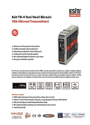 Esit TR-4 Yeni Nesil Ekranlı Yük Hücresi Transmitteri