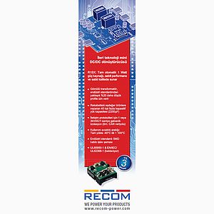 RECOM; İleri teknoloji mini DC/DC dönüştürücüsü