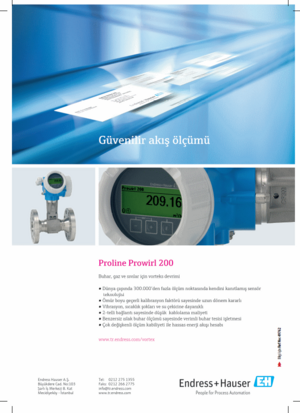 Endress+Hauser; Güvenilir akış ölçümü Proline Prowirl 200