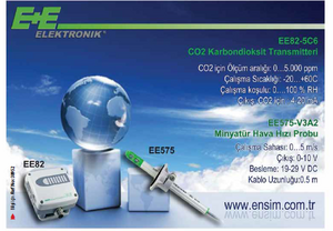 Ensim; C02 Karbondioksit Transmitteri ve Minyatür Hava Hızı Probu